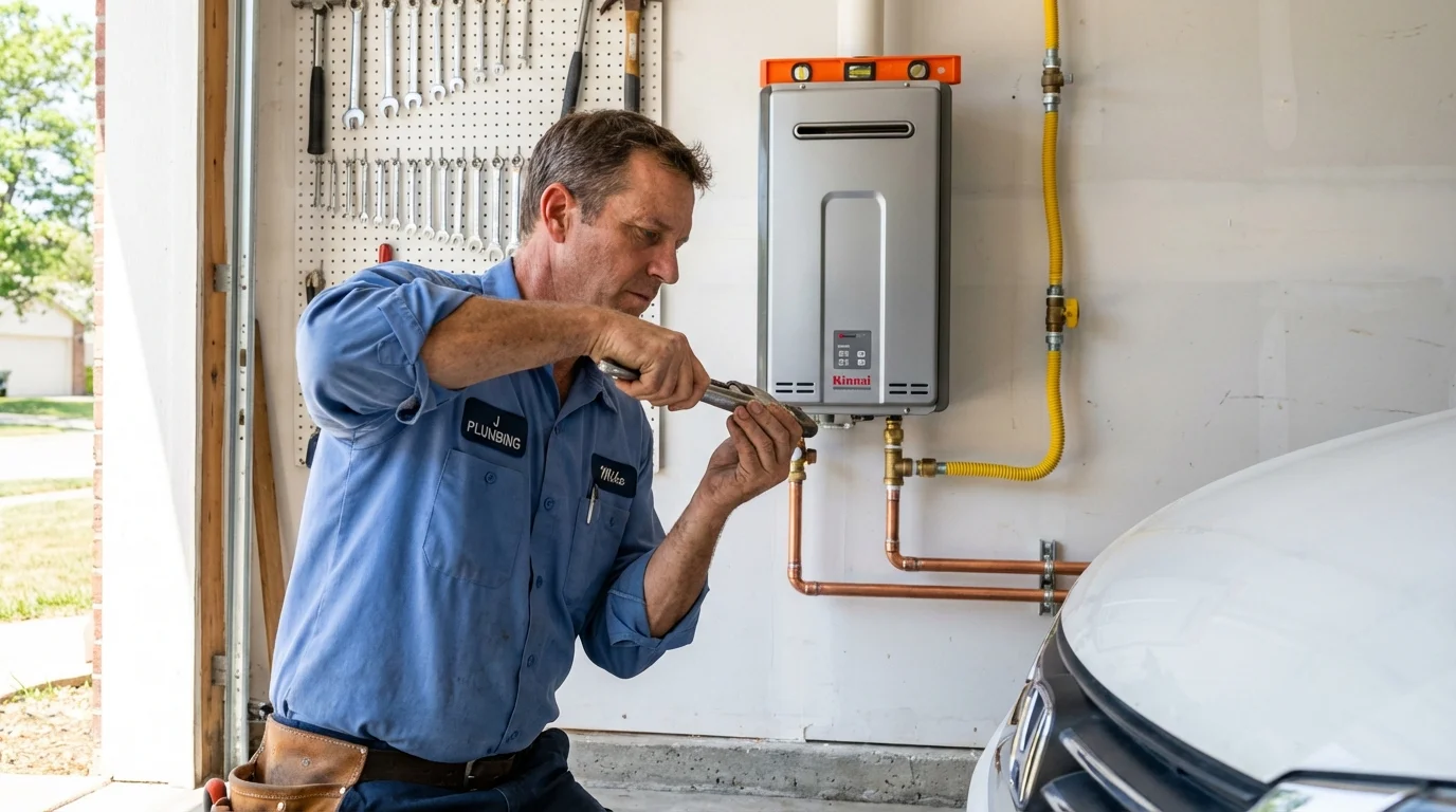 Tankless water heater installation by a Johns Plumbing LLC plumber in Paulding